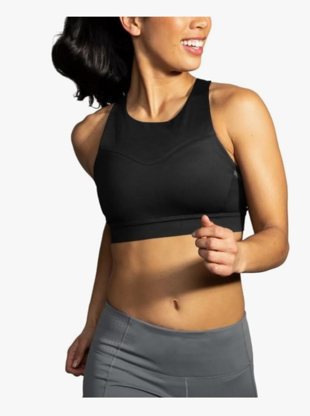 Brooks Women's 3 Pocket Sports Bra for Running, Workouts & Sports - Black - 36CD